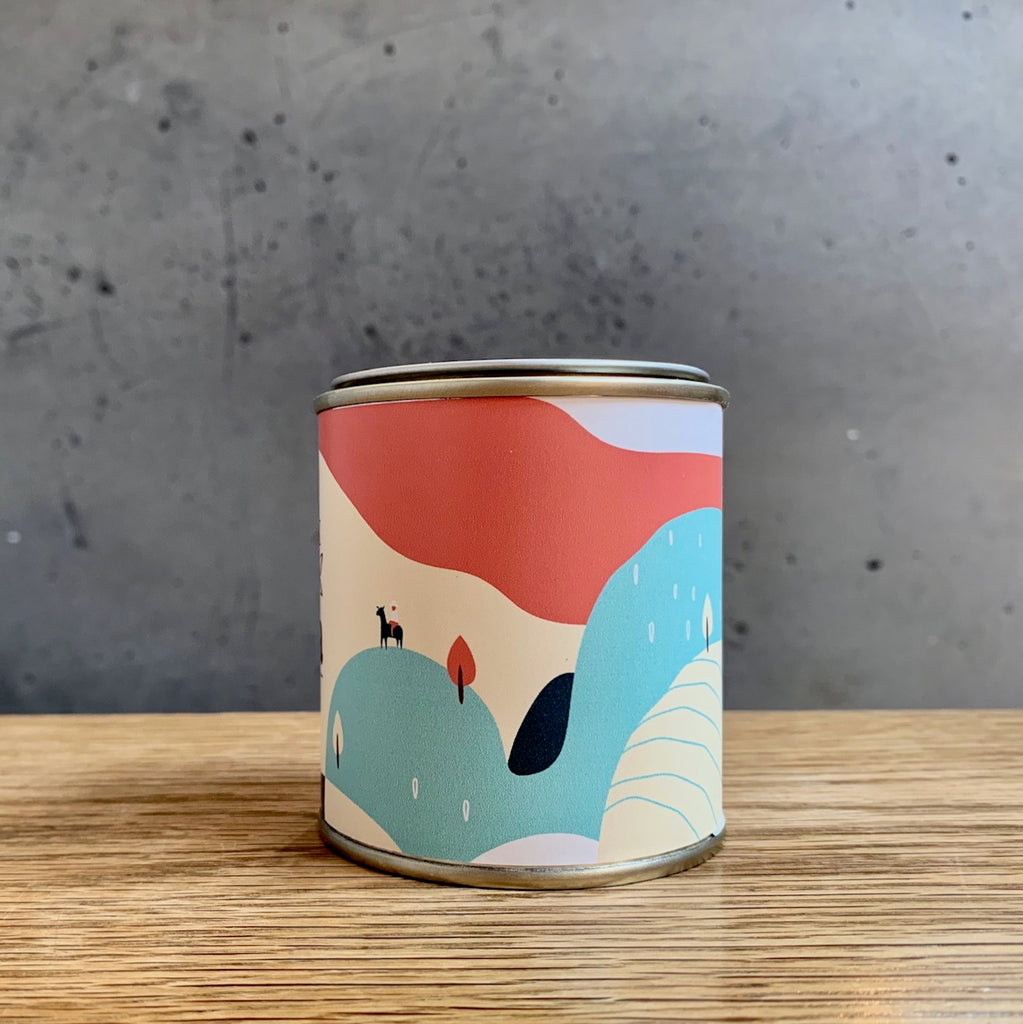 Coffee tin image of Bambito Estate Geisha Coffee - side view of tin design